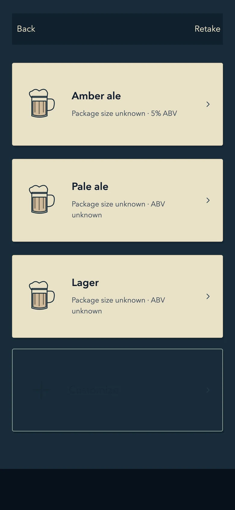 Current Top3 screen with unknown values explicitly labelled.